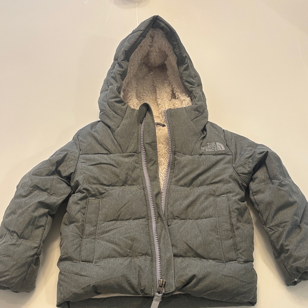 The North Face Kids Hooded Puffer Jacket - Heather Gray